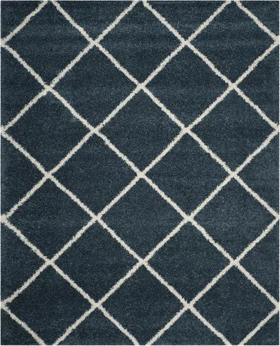 Miniatura 103 de SAFAVIEH - Alfombra de la colección Hudson Shag, diseño de enrejado moderno, no desprende pelusa y fácil de cuidar, 2 pulgadas de grosor, ideal
