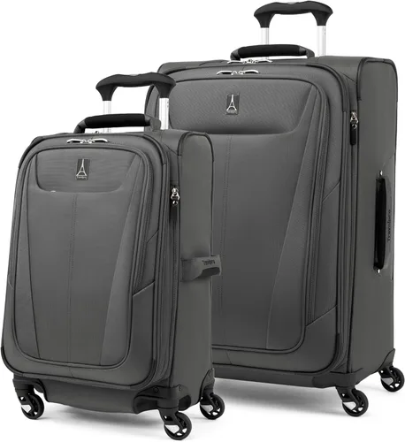 Miniatura 312 de Travelpro Maxlite 5 - Juego de 2 piezas de equipaje de mano de tela, expandibles con 4 ruedas giratorias, bolso blando para debajo del asiento, Negro