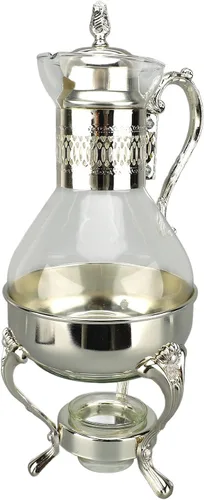 Miniatura 10 de Juego de cafetera de vidrio, jarra de agua calentable con tapa y taza, estilo vintage, hervidor de té frío y caliente para estufa de oficina
