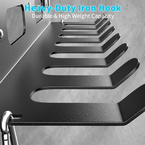 Miniatura 3 de KHAMAL Multi-Purpose Gym Equipment Storage Rack for Resistance Bands - Gym Wall Storage for Exercise Bands, Yoga mat, Jump Ropes, Weight Belts, Negro
