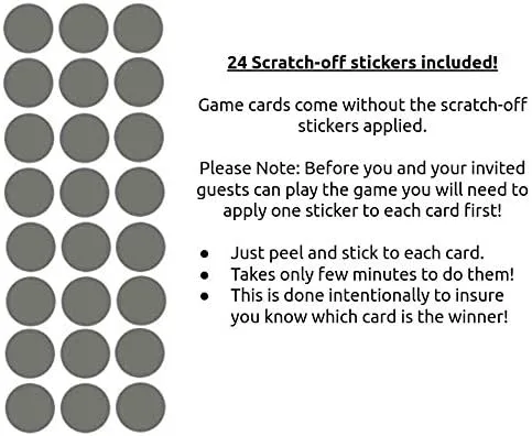 Miniatura 3 de What In My Diaper Scratch Off Game Cowboy 24 cartas - 1 ganador Juegos de baby shower Decoraciones Fiesta de pañales