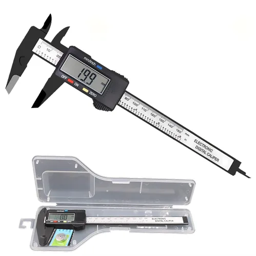 Calibradores digitales electrónicos, conversión de pulgadas y milímetros, pantalla LCD, herramienta de medición de 0 a 6 pulgadas, apagado
