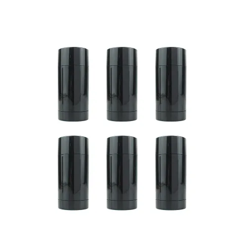 Miniatura 2 de 10 tubos de desodorante retorcidos negros vacíos de brillo labial, tubos de lápiz labial, contenedores y tubos de desodorante redondos de viaje