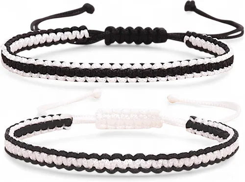 Miniatura 7 de 2 piezas de pulseras a juego de color rojo y negro para mejores amigos y parejas, regalo para cumpleaños, novio, novia, mejores amigos, amistades