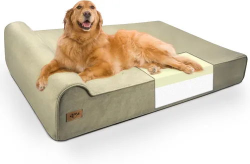 Miniatura 10 de Sytopia XXL 35D Cama de espuma viscoelástica para perros, sofá ortopédico extra grande de 7 pulgadas de grosor para perros mayores de 100 libras