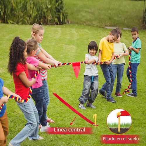Miniatura 4 de Cuerda de tira y afloja para niños y adultos, césped al aire libre, reunión familiar, juegos de fiesta de cumpleaños, juegos de picnic al aire Azul