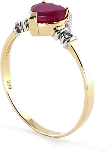 Miniatura 3 de Galaxy Gold GG Anillo de oro macizo de 14 k de 1.03 quilates con diamantes de rubí 4345