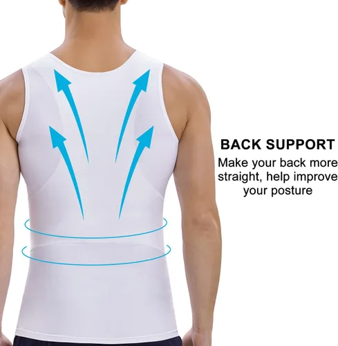 Miniatura 6 de Lgtfy Mens Gynecomastia Compression Shirts, Slimming Body Shaper Tank Top, Tummy Control Undershirts - Change in Seconds