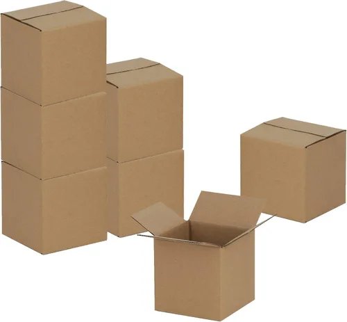 Cajas de envío de 4 x 4 x 4 pulgadas, paquete de 50 cajas de cartón corrugado Kraft pequeñas para embalaje por correo, color marrón
