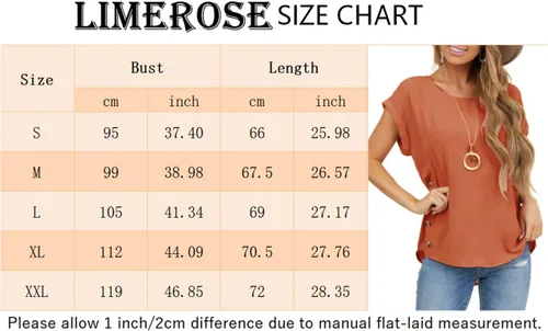 Miniatura 5 de Limerose Camiseta de manga corta para mujer, cuello redondo, botones laterales, estilo casual, holgada