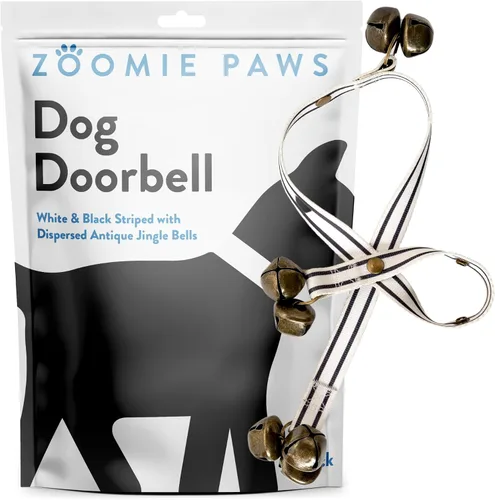 Miniatura 9 de Campana de entrenamiento para perros y cachorros, timbre de entrenamiento al aire libre - Zoomie Paws, cuentas de madera con campanas doradas Oro