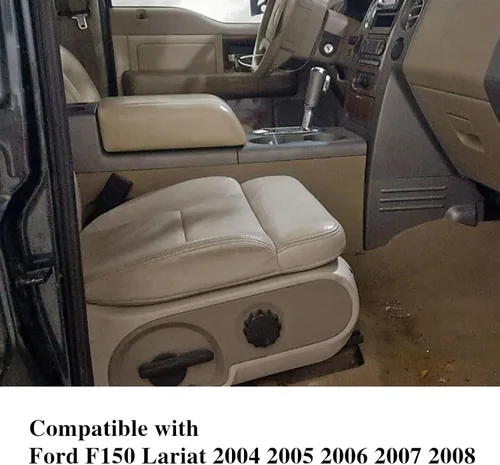 Miniatura 3 de Funda de Asiento Inferior del Lado Izquierdo Delantero del Conductor de Repuesto de Cuero Beige Tostado Compatible con Ford F150 Lariat XL XLT 2004