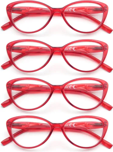 Miniatura 11 de Gafas de Lectura para Mujeres, Ligeras y Elegantes, Lindas Lentes para Leer con Bisagras de Resorte, Juego de 4 Pares