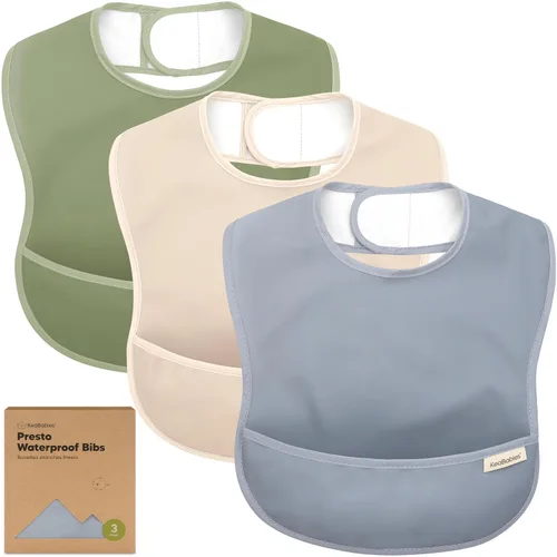 Miniatura 13 de KeaBabies Paquete de 3 baberos impermeables para comer, baberos ligeros para alimentación de niños pequeños con gran atrapador de alimentos, a