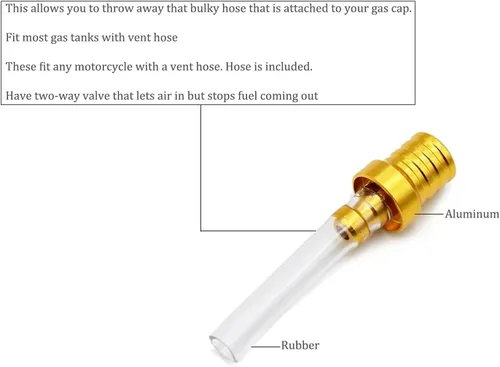 Miniatura 3 de PRO BAT Paquete de 10 tapas de combustible CNC para motocicleta, tubo de respiración bidireccional para bicicleta de tierra, bicicleta de pista