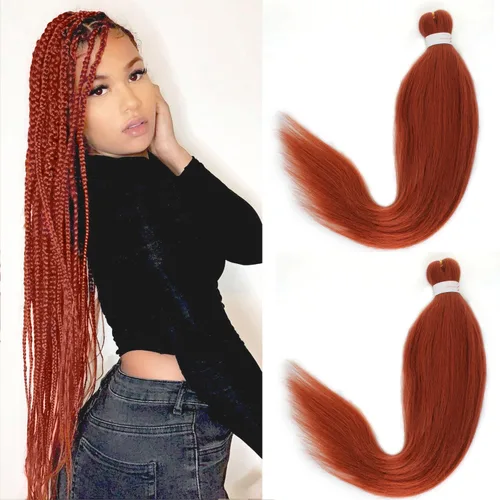 Miniatura 31 de Leeven 26 pulgadas, 2 paquetes de cabello trenzado color lila claro preestirado, cabello trenzado lavanda preestirado, extensiones de cabello
