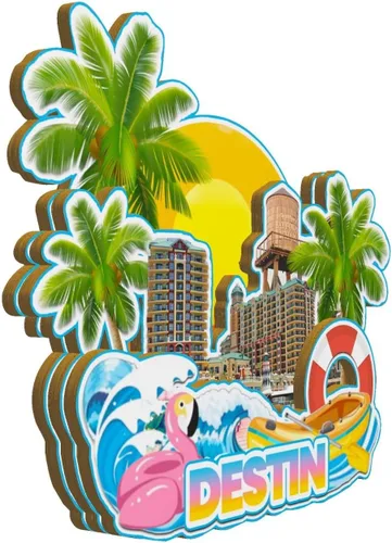 Miniatura 2 de Destin Florida USA imán de nevera de madera 3D monumentos de viaje coleccionables recuerdos decoración hecha a mano -2693