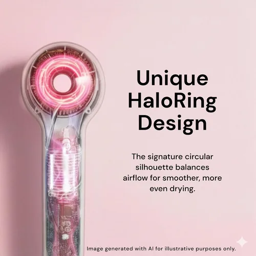 Miniatura 2 de L'ANGE HAIR Axia HaloRing Secador de Cabello Secador Iónico de Secado Rápido para un Acabado Suave y Sin Frizz Motor Profesional Sin Escobillas