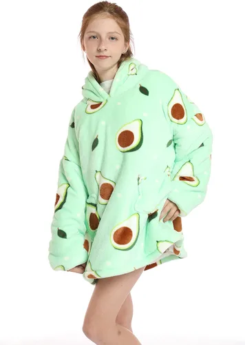 Miniatura 5 de Manta con capucha para niños y niñas, sudadera de gran tamaño con bolsillos Vaca