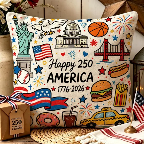 Miniatura 15 de ArogGeld Patriotic Pillow Covers 16x16 Inch 4th of July Dog Decorations America Flag Striped Star Throw Pillow Covers Personalized Funny 250th