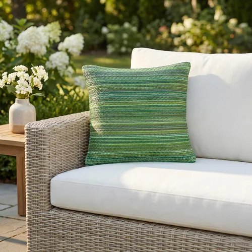 Miniatura 2 de Fab Habitat Almohada de plástico reciclado prémium para exteriores, impermeable, resistente a la decoloración, a rayas, patio, porche, terraza