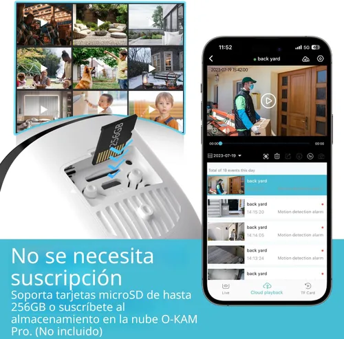Miniatura 9 de Rraycom Paquete de 4 cámaras de seguridad inalámbricas para exteriores 5G/2.4G, cámara de 2K alimentada por batería con detección de movimiento AI