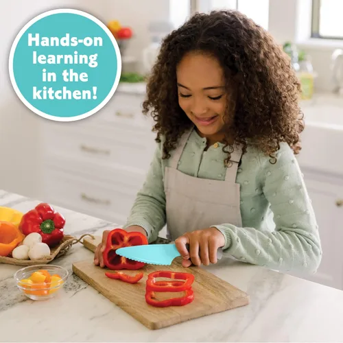 Miniatura 3 de Playful Chef: Juego de cuchillos de seguridad para niños, 3 cuchillos, cuchillas de plástico con bordes dentados, seguros para manos pequeñas, a