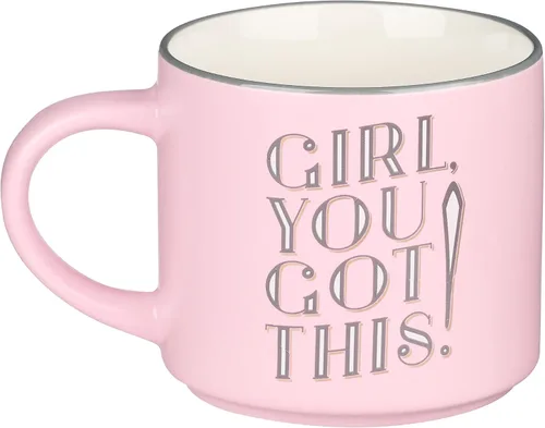 Miniatura 2 de Taza de café rosa XL con texto en inglés "Girl You Got This", divertidos regalos de cumpleaños para mujeres, mamá, compañera de trabajo, jefa dama