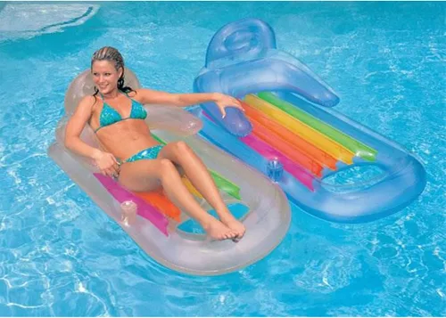 Miniatura 6 de Intex King Kool Lounge - Tumbona inflable para piscina con reposacabezas (paquete de 3)