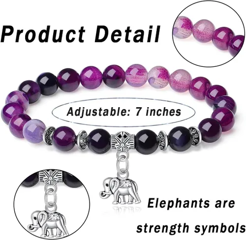 Miniatura 5 de MAIBAOTA Regalos de elefante para mujer, pulsera de elefante, regalos inspiradores, pulseras de fuerza para mujeres, pulsera de ansiedad, pulseras