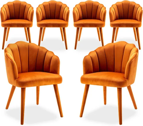 Miniatura 10 de chairus Juego de 2 sillas de comedor de terciopelo, modernas tapizadas de mediados de siglo, cómodos sillones decorativos para dormitorio, cocina