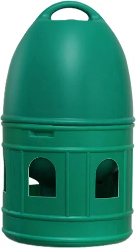 Bebedor de agua para pájaros, codorniz, paloma, pollo, periquito, loro, paloma, dispensador de agua, alimentador, contenedor de agua, color verde, 5L