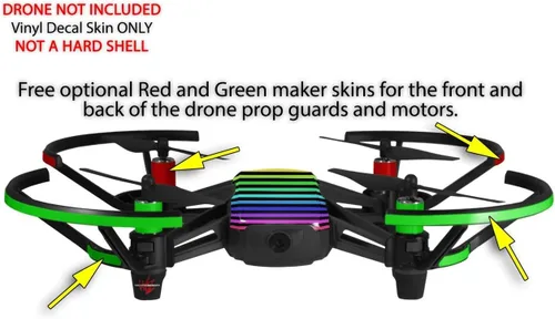 Miniatura 3 de Skin Wrap 2 Pack para DJI Ryze Tello Drone rayas arco iris Drone No Incluidas