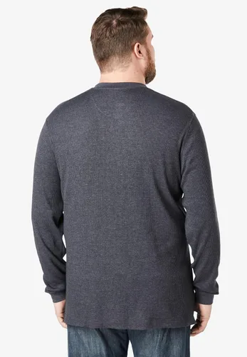Miniatura 2 de Kingsize Big & Tall Playera térmica Henley, con tejido tipo waffle.