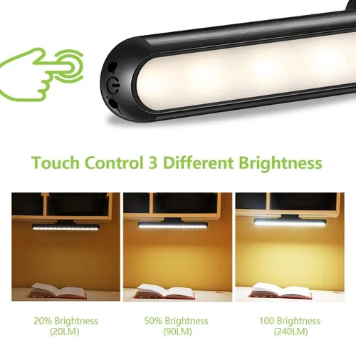 Miniatura 3 de Barra de luz táctil regulable, luces de lectura recargables montadas en la pared, se pega en la litera, lámpara de cabecero, soporte magnético