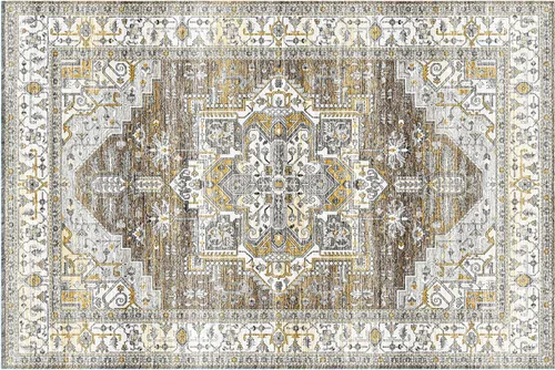 Miniatura 8 de Alfombra lavable para pasillo de 2 x 3: alfombra suave vintage para cocina, baño, lavandería, con respaldo antideslizante, alfombra de piso