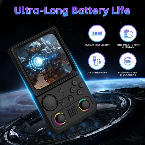Miniatura 2 de R36TMAX - Consola de juegos de mano retro, consola de juegos retro con pantalla IPS HD de 4.0 pulgadas, consola de juegos de mano con más de 18000