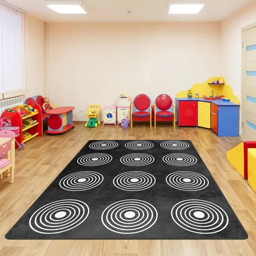 Miniatura 35 de Alfombra para Niños, Alfombra de Oruga Arcoíris ABC Letras del Alfabeto Tapete Educativo - 5x7 Pies Alfombra de Área de Aprendizaje con Respaldo