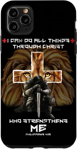 Miniatura 11 de Fundas para iPhone 11 Christian Phone Cases Men Bible Verse Philippians 4:13 Lion Case