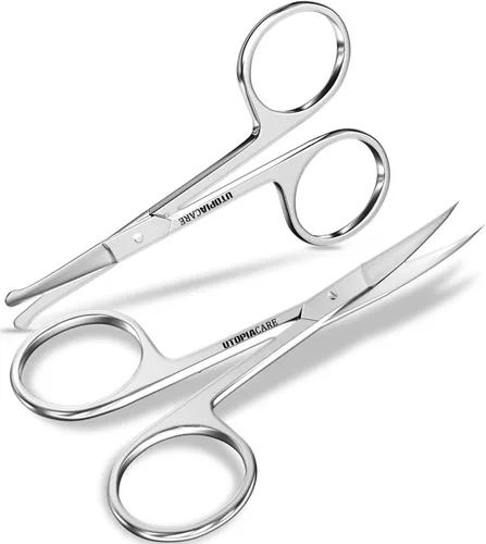 Miniatura 7 de Utopia Care Tijeras para cejas, tijeras pequeñas profesionales de acero inoxidable para hombres y mujeres, tijeras para el pelo de la nariz