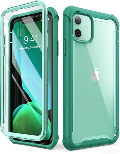 Miniatura 2 de i-Blason Ares - Funda para iPhone 11 de 6.1 pulgadas (versión 2019), funda transparente resistente de doble capa con protector de pantalla integrado