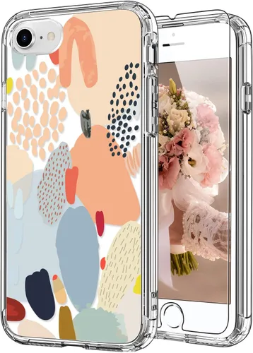 ICEDIO para iPhone SE 2022, SE 2020, Funda para iPhone 8/7 con protector de pantalla, cubierta de TPU transparente con diseños de moda para niñas y