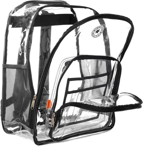 Miniatura 5 de K-Cliffs Large Transparent Backpack Clear Heavy Duty School Bag Durable Student Bookbag See Through Vinyl Daypack Workbag