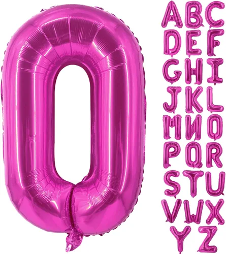 Lovoir Globos grandes de 40 pulgadas de color rosa intenso con la letra O de gran tamaño, globo de helio de aluminio de Mylar para decoración de