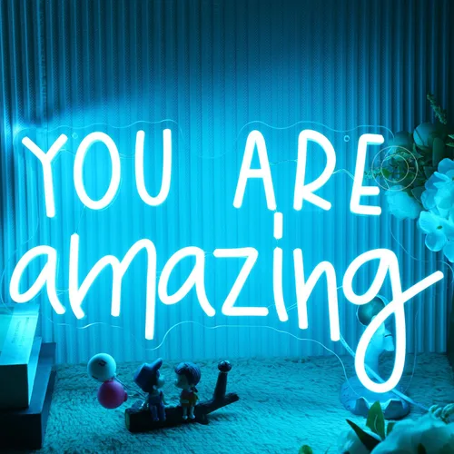 SYLHOME Letrero de Luz LED de Neón "You Are Amazing" para Chicas y Niños, Decoración de Pared para Dormitorio, Sala de Estar, Salón de Clases,