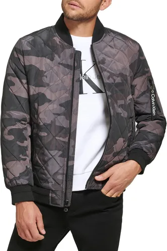 Calvin Klein chamarra de aviador con detalle de cremallera acolchada para hombre