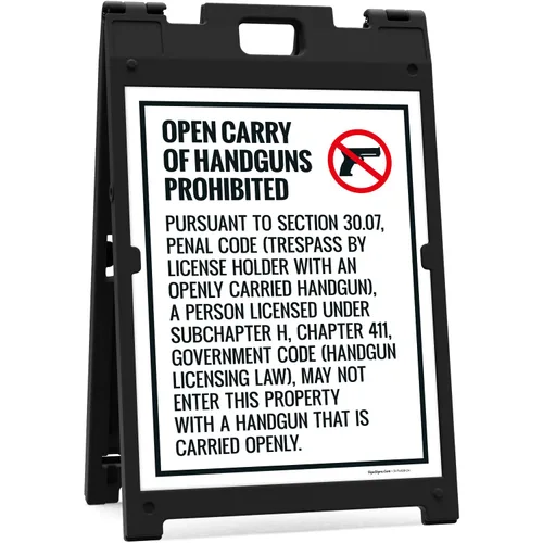 Miniatura 8 de Open Carry Of Handguns Prohibited Texas Penal Code Section 3007 Kit de letreros para acera, 18 x 24 pulgadas, paneles de repuesto (paquete de 2)