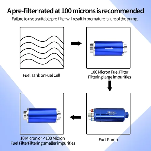 Miniatura 4 de Bomba de combustible eléctrica en línea externa universal de alto flujo 300LPH 12V con abrazadera de soporte de montaje azul Azul con soporte