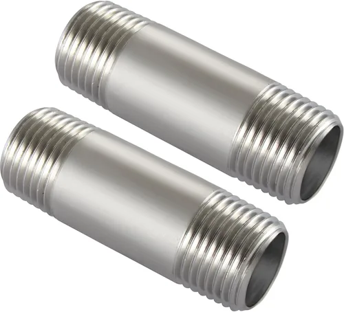 Miniatura 9 de Beduan Accesorios de tubería de acero inoxidable, 1" NPT x 1" NPT rosca macho, niple de 2" de longitud para tubería fundida