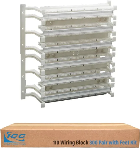 Miniatura 11 de ICC 110 pies de bloque de cableado para 100 pares de bloques de cableado 110, soportes de soporte de montaje en pared, 1 par